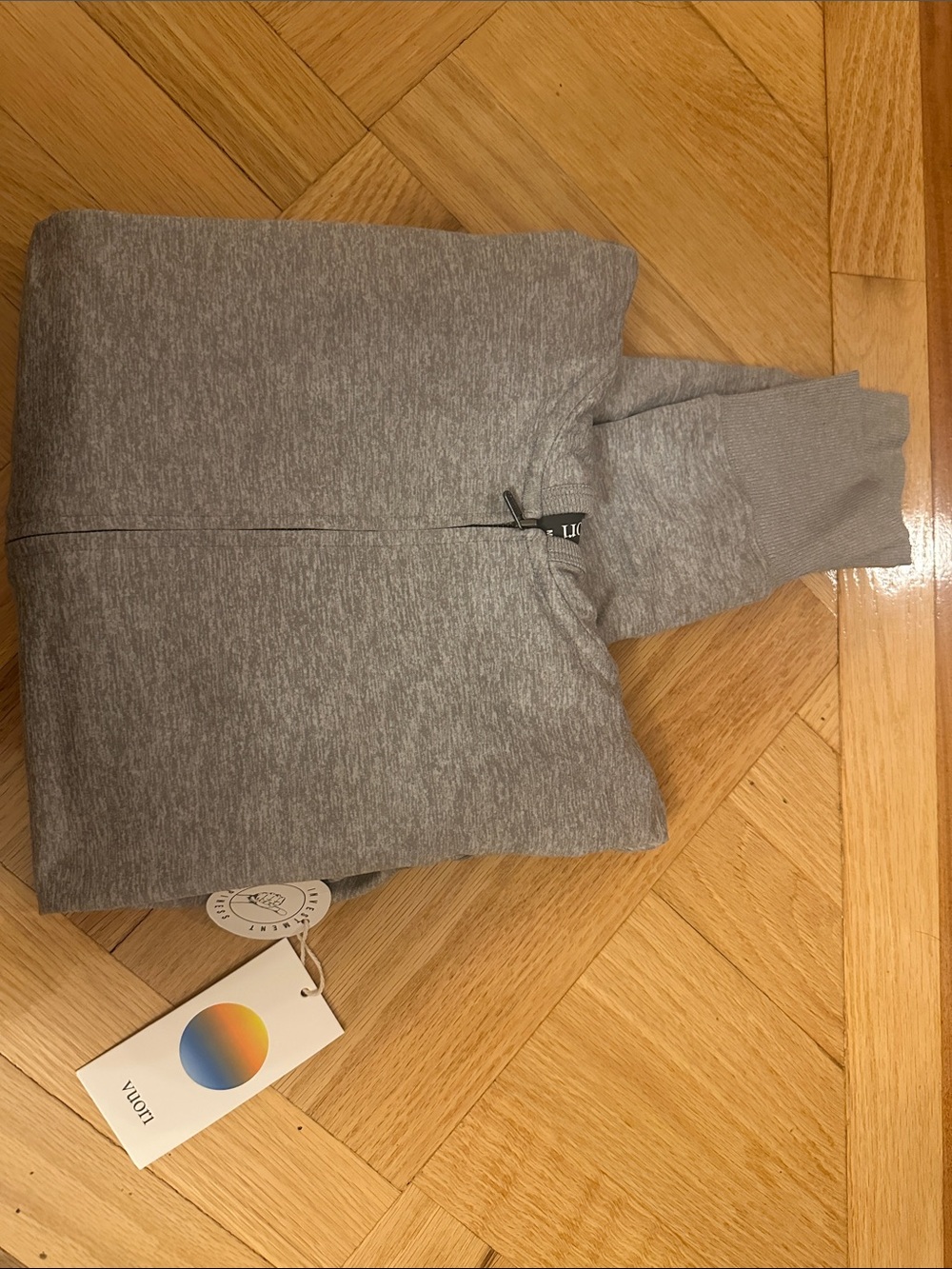Vuori Heather Gray Zip-Up Hoodie
